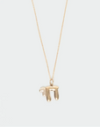 MyAleph gold Chai Necklace with Hebrew life symbol pendant, white stone detail, and delicate chain on white background