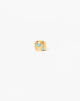 MyAleph Galet Ear Cuff with turquoise stones, gold vermeil no-piercing ear cuff on white background
