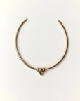 Gold Terre Necklace styled with malachite gemstone charm representing Earth