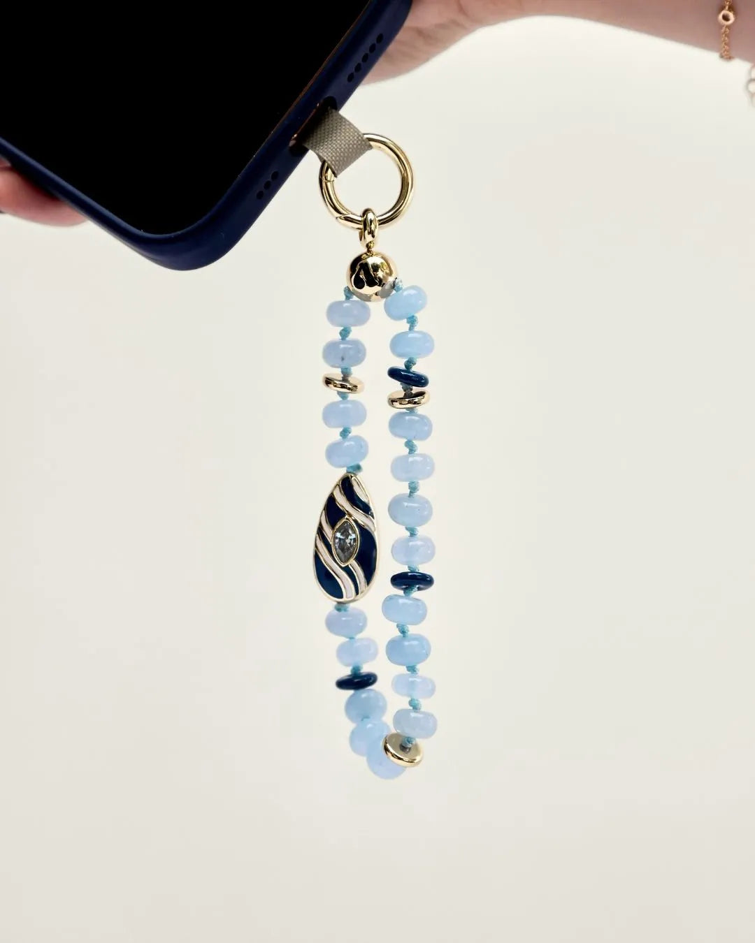 Mini Minou Aquamarine Quartz | Luxury Phone Charm