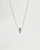 Mia silver necklace showing turquoise stone detail around the charm on a silver chain by MyAleph