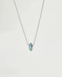 Mia silver necklace showing turquoise stone detail around the charm on a silver chain by MyAleph