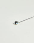 Mia silver pendant necklace with turquoise stone charm detail on a silver chain by MyAleph