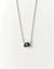Aura Evil Eye necklace featuring a turquoise gemstone set in a silver tone pendant with premium rhodium plated hardware on a delicate chain.