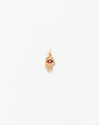 MyAleph gold Flat Hamsa evil eye charm with red enamel eye and white stone center, protective hand pendant