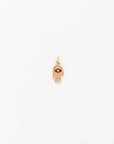 MyAleph gold Flat Hamsa evil eye charm with red enamel eye and white stone center, protective hand pendant