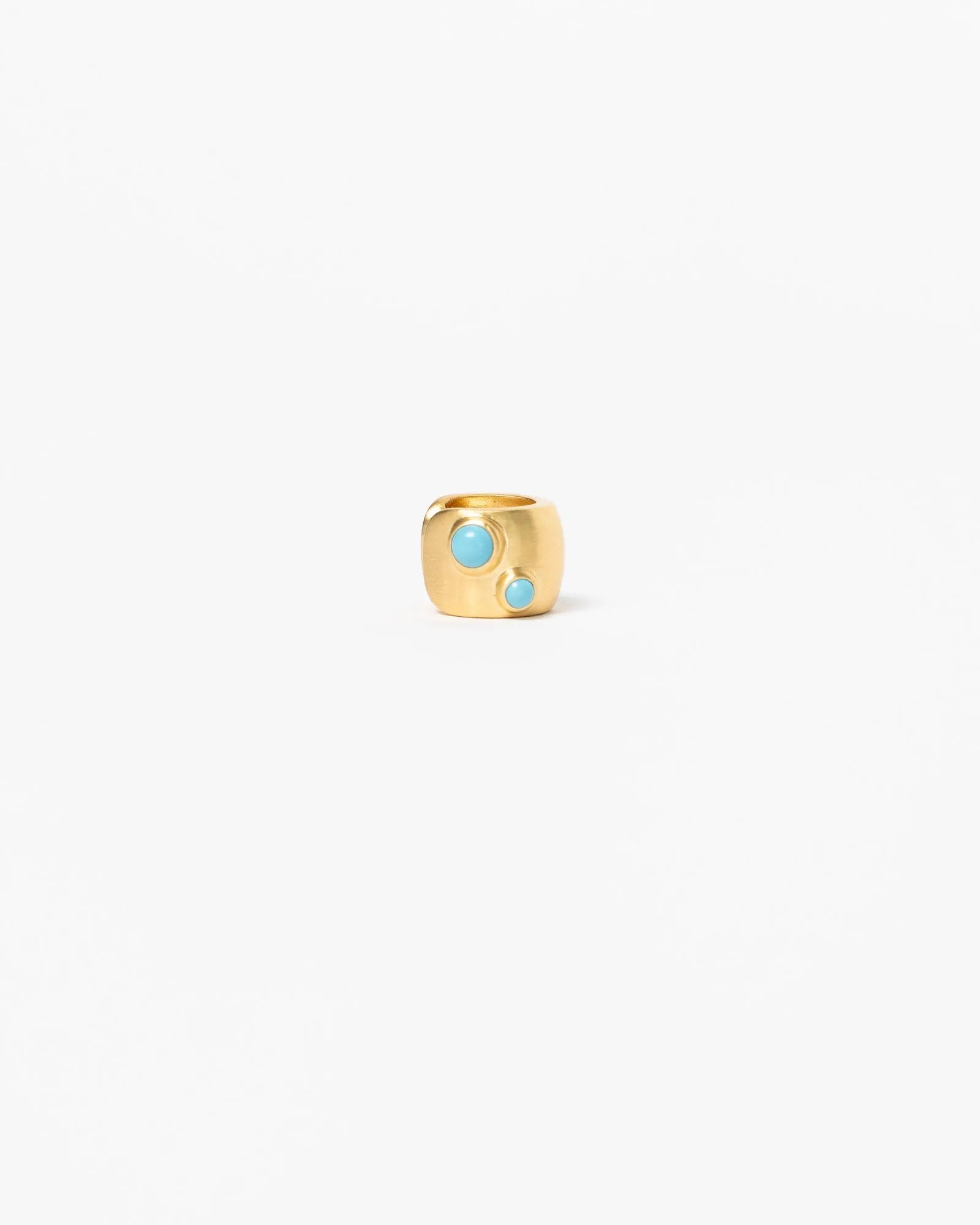 MyAleph Galet Ear Cuff with turquoise stones, gold vermeil no-piercing ear cuff on white background