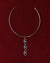 Gold Mayra Evil Eye Choker necklace with a three pendants on a red background