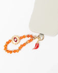MyAleph Pepe chili pepper charm styled with Mini Phone Charm and evil eye sun charm
